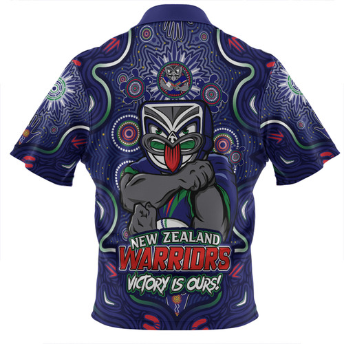 New Zealand Warriors Zip Polo Shirt Aboriginal Pattern Inspired Victory Is Ours New Zealand Warriors Zip Polo Shirt Aboriginal Pattern Inspired Victory Is Ours