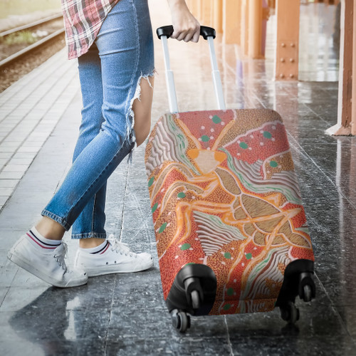 (Custom) Australia Luggage Cover Aboriginal Art Orange (Custom) Australia Luggage Cover Aboriginal Art Orange