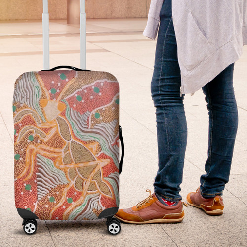 (Custom) Australia Luggage Cover Aboriginal Art Orange (Custom) Australia Luggage Cover Aboriginal Art Orange