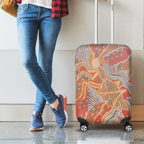 (Custom) Australia Luggage Cover Aboriginal Art Orange (Custom) Australia Luggage Cover Aboriginal Art Orange