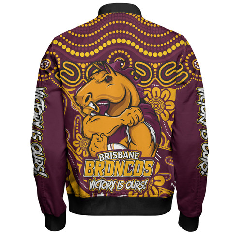 Brisbane Broncos Bomber Jacket Aboriginal Inspired Tough Fan Rugby For Life Brisbane Broncos Bomber Jacket Aboriginal Inspired Tough Fan Rugby For Life