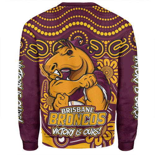 Brisbane Broncos Sweatshirt Aboriginal Inspired Tough Fan Rugby For Life Brisbane Broncos Sweatshirt Aboriginal Inspired Tough Fan Rugby For Life