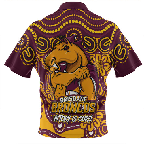 Brisbane Broncos Zip Polo Shirt Aboriginal Inspired Tough Fan Rugby For Life Brisbane Broncos Zip Polo Shirt Aboriginal Inspired Tough Fan Rugby For Life