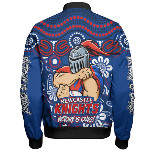 Newcastle Knights Bomber Jacket Aboriginal Inspired Tough Fan Rugby For Life