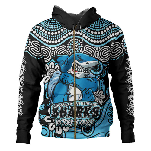 Cronulla-Sutherland Sharks Hoodie Aboriginal Inspired Tough Fan Rugby For Life Cronulla-Sutherland Sharks Hoodie Aboriginal Inspired Tough Fan Rugby For Life