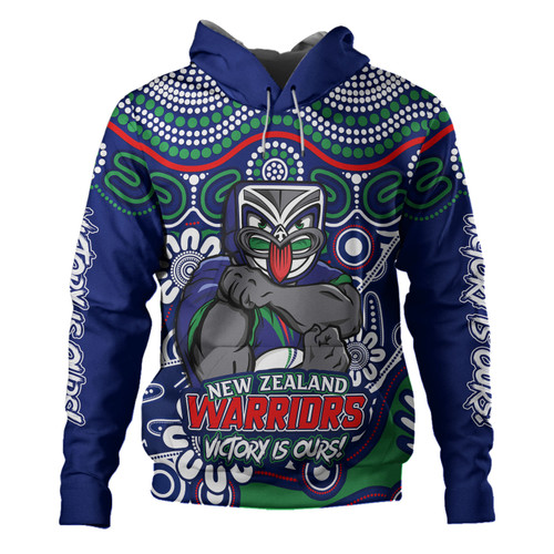 New Zealand Warriors Hoodie Aboriginal Inspired Tough Fan Rugby For Life