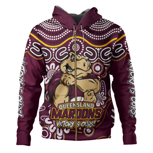 Queensland Maroons Hoodie Aboriginal Inspired Tough Fan Rugby For Life Queensland Maroons Hoodie Aboriginal Inspired Tough Fan Rugby For Life