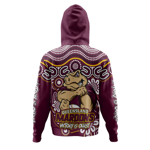 Queensland Maroons Hoodie Aboriginal Inspired Tough Fan Rugby For Life Queensland Maroons Hoodie Aboriginal Inspired Tough Fan Rugby For Life