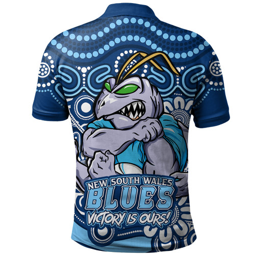 New South Wales Blues Polo Shirt Aboriginal Inspired Tough Fan Rugby For Life New South Wales Blues Polo Shirt Aboriginal Inspired Tough Fan Rugby For Life