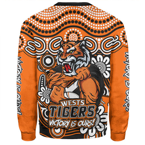 Wests Tigers Sweatshirt Aboriginal Inspired Tough Fan Rugby For Life Wests Tigers Sweatshirt Aboriginal Inspired Tough Fan Rugby For Life