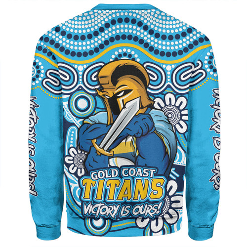 Gold Coast Titans Sweatshirt Aboriginal Inspired Tough Fan Rugby For Life Gold Coast Titans Sweatshirt Aboriginal Inspired Tough Fan Rugby For Life