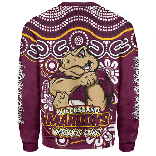 Queensland Maroons Sweatshirt Aboriginal Inspired Tough Fan Rugby For Life Queensland Maroons Sweatshirt Aboriginal Inspired Tough Fan Rugby For Life