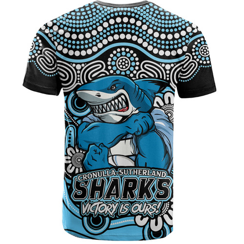 Cronulla-Sutherland Sharks T-Shirt Aboriginal Inspired Tough Fan Rugby For Life Cronulla-Sutherland Sharks T-Shirt Aboriginal Inspired Tough Fan Rugby For Life