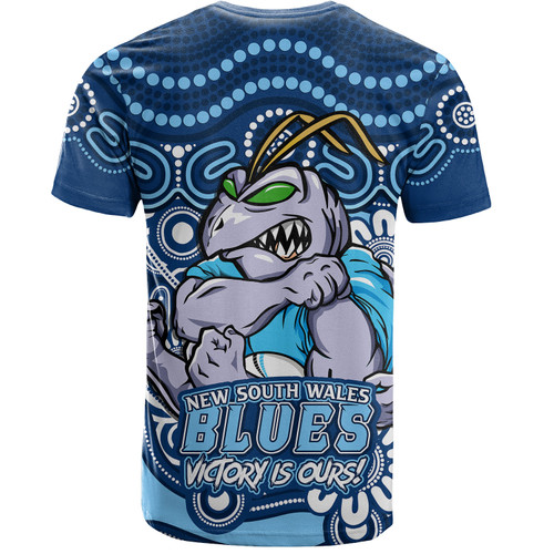 New South Wales Blues T-Shirt Aboriginal Inspired Tough Fan Rugby For Life New South Wales Blues T-Shirt Aboriginal Inspired Tough Fan Rugby For Life