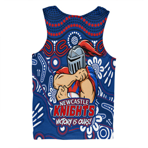Newcastle Knights Men Singlet Aboriginal Inspired Tough Fan Rugby For Life Newcastle Knights Men Singlet Aboriginal Inspired Tough Fan Rugby For Life