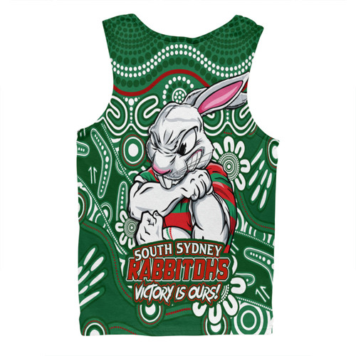 South Sydney Rabbitohs Men Singlet Aboriginal Inspired Tough Fan Rugby For Life South Sydney Rabbitohs Men Singlet Aboriginal Inspired Tough Fan Rugby For Life