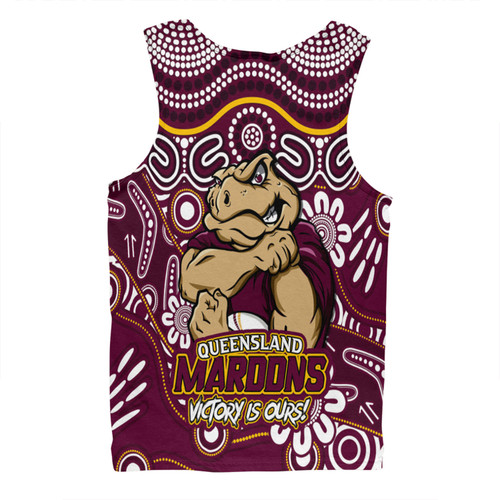 Queensland Maroons Men Singlet Aboriginal Inspired Tough Fan Rugby For Life Queensland Maroons Men Singlet Aboriginal Inspired Tough Fan Rugby For Life