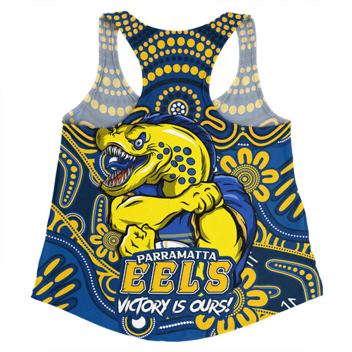 Parramatta Eels Women Racerback Singlet Aboriginal Inspired Tough Fan Rugby For Life Parramatta Eels Women Racerback Singlet Aboriginal Inspired Tough Fan Rugby For Life