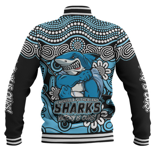 Cronulla-Sutherland Sharks Baseball Jacket Aboriginal Inspired Tough Fan Rugby For Life