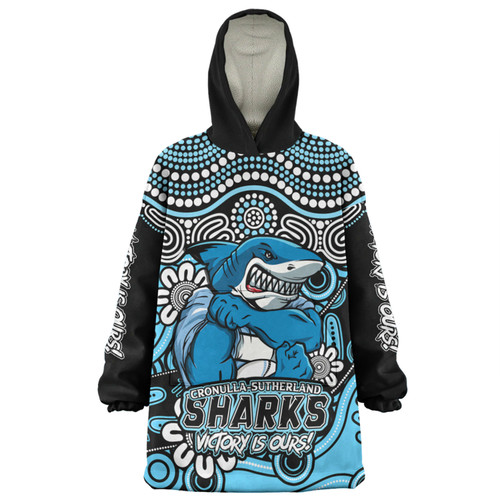 Cronulla-Sutherland Sharks Snug Hoodie Aboriginal Inspired Tough Fan Rugby For Life