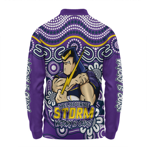 Melbourne Storm Long Sleeve Polo Shirt Aboriginal Inspired Tough Fan Rugby For Life Melbourne Storm Long Sleeve Polo Shirt Aboriginal Inspired Tough Fan Rugby For Life