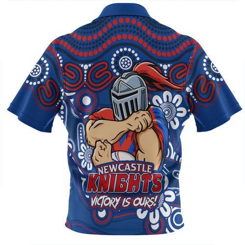 Newcastle Knights Zip Polo Shirt Aboriginal Inspired Tough Fan Rugby For Life Newcastle Knights Zip Polo Shirt Aboriginal Inspired Tough Fan Rugby For Life