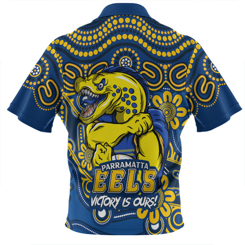 Parramatta Eels Zip Polo Shirt Aboriginal Inspired Tough Fan Rugby For Life Parramatta Eels Zip Polo Shirt Aboriginal Inspired Tough Fan Rugby For Life