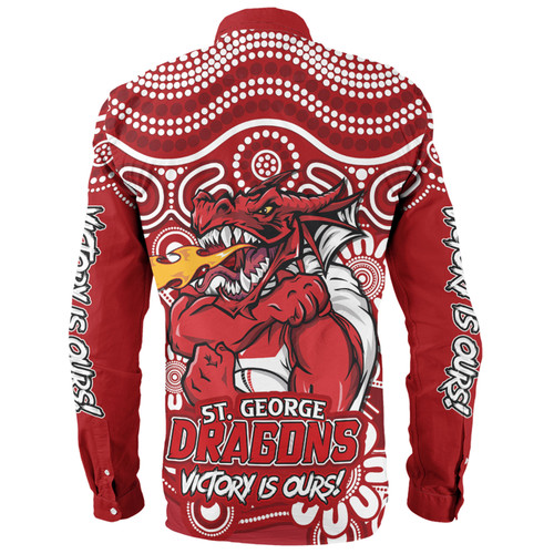 St. George Illawarra Dragons Long Sleeve Shirt Aboriginal Inspired Tough Fan Rugby For Life Ver 2.0 St. George Illawarra Dragons Long Sleeve Shirt Aboriginal Inspired Tough Fan Rugby For Life Ver 2.0