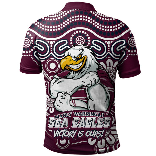 Manly Warringah Sea Eagles Polo Shirt Aboriginal Inspired Tough Fan Rugby For Life Ver 2.0 Manly Warringah Sea Eagles Polo Shirt Aboriginal Inspired Tough Fan Rugby For Life Ver 2.0
