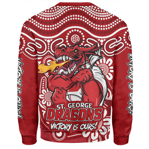 St. George Illawarra Dragons Sweatshirt Aboriginal Inspired Tough Fan Rugby For Life Ver 2.0 St. George Illawarra Dragons Sweatshirt Aboriginal Inspired Tough Fan Rugby For Life Ver 2.0