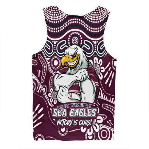 Manly Warringah Sea Eagles Men Singlet Aboriginal Inspired Tough Fan Rugby For Life Ver 2.0 Manly Warringah Sea Eagles Men Singlet Aboriginal Inspired Tough Fan Rugby For Life Ver 2.0