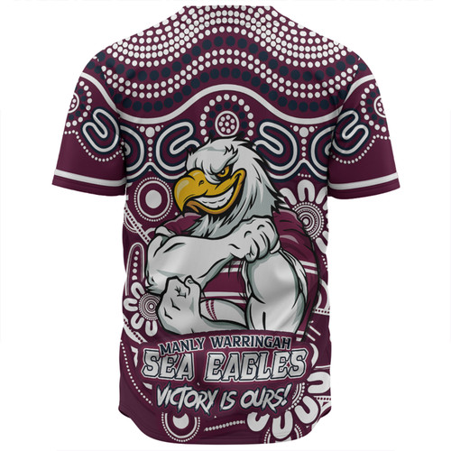 Manly Warringah Sea Eagles Baseball Shirt Aboriginal Inspired Tough Fan Rugby For Life Ver 2.0 Manly Warringah Sea Eagles Baseball Shirt Aboriginal Inspired Tough Fan Rugby For Life Ver 2.0
