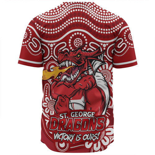 St. George Illawarra Dragons Baseball Shirt Aboriginal Inspired Tough Fan Rugby For Life Ver 2.0 St. George Illawarra Dragons Baseball Shirt Aboriginal Inspired Tough Fan Rugby For Life Ver 2.0
