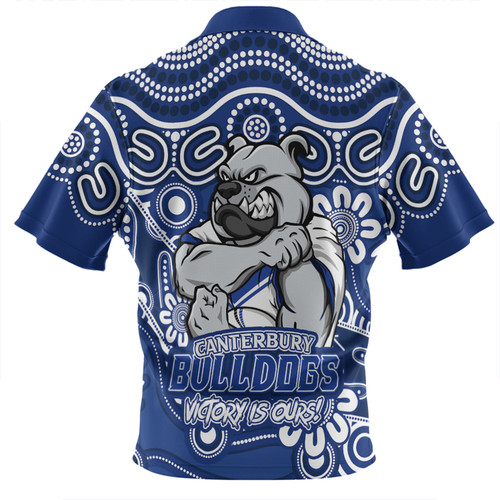 Canterbury-Bankstown Bulldogs Zip Polo Shirt Aboriginal Inspired Tough Fan Rugby For Life Ver 2.0