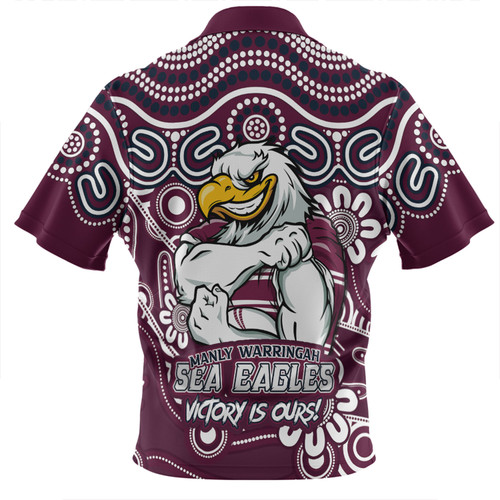 Manly Warringah Sea Eagles Zip Polo Shirt Aboriginal Inspired Tough Fan Rugby For Life Ver 2.0 Manly Warringah Sea Eagles Zip Polo Shirt Aboriginal Inspired Tough Fan Rugby For Life Ver 2.0