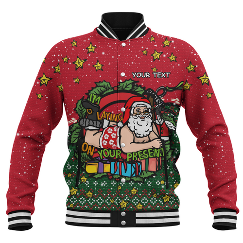 Australia Baseball Jacket Aussie Ugly Christmas Santa Present Australia Baseball Jacket Aussie Ugly Christmas Santa Present