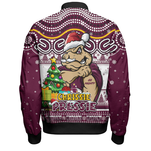Queensland Maroons Bomber Jacket Aussie Ugly Christmas For Die Hard Fan Supporters Queensland Maroons Bomber Jacket Aussie Ugly Christmas For Die Hard Fan Supporters