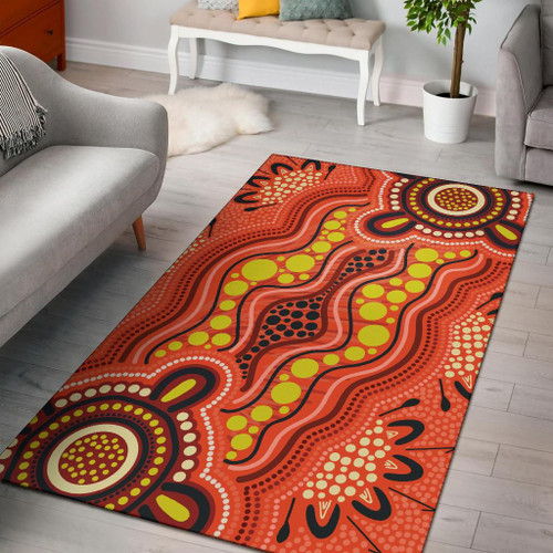 Australia Aboriginal Area Rug - Aboriginal Dot Art Painting Ver 15