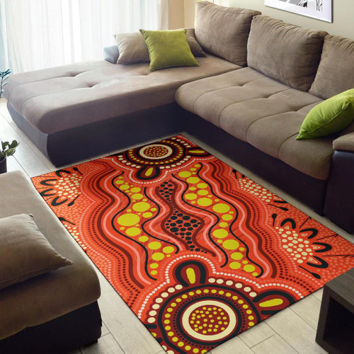 Australia Aboriginal Area Rug - Aboriginal Dot Art Painting Ver 15