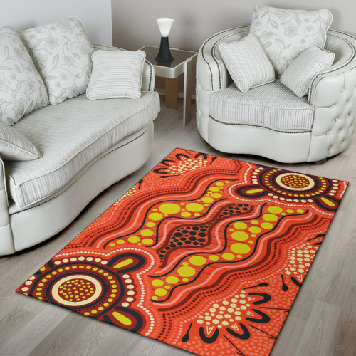 Australia Aboriginal Area Rug - Aboriginal Dot Art Painting Ver 15