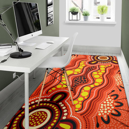 Australia Aboriginal Area Rug - Aboriginal Dot Art Painting Ver 15