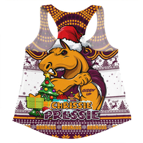 Brisbane Broncos Women Racerback Singlet Aussie Ugly Christmas For Die Hard Fan Supporters