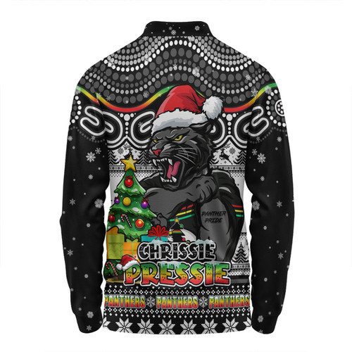 Penrith Panthers Long Sleeve Polo Shirt Aussie Ugly Christmas For Die Hard Fan Supporters
