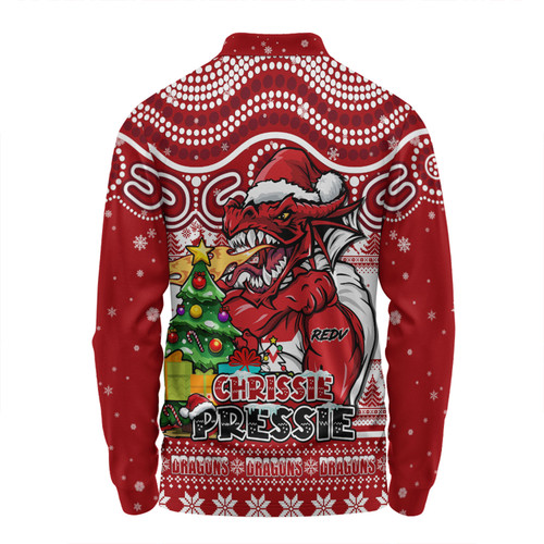 St. George Illawarra Dragons Long Sleeve Polo Shirt Aussie Ugly Christmas For Die Hard Fan Supporters