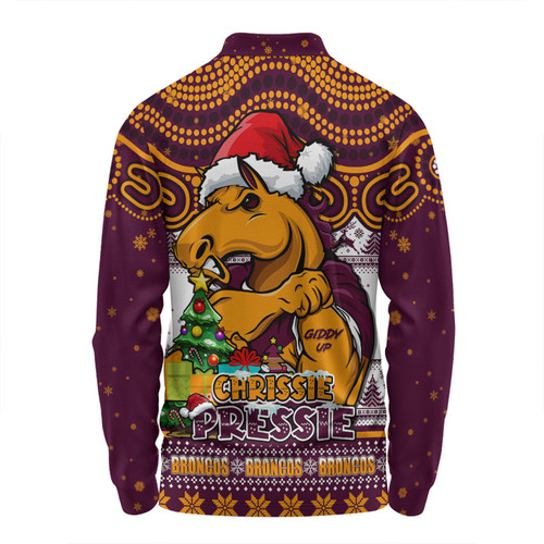 Brisbane Broncos Long Sleeve Polo Shirt Aussie Ugly Christmas For Die Hard Fan Supporters Brisbane Broncos Long Sleeve Polo Shirt Aussie Ugly Christmas For Die Hard Fan Supporters