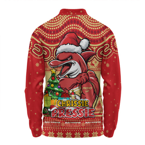 Redcliffe Dolphins Long Sleeve Polo Shirt Aussie Ugly Christmas For Die Hard Fan Supporters Redcliffe Dolphins Long Sleeve Polo Shirt Aussie Ugly Christmas For Die Hard Fan Supporters