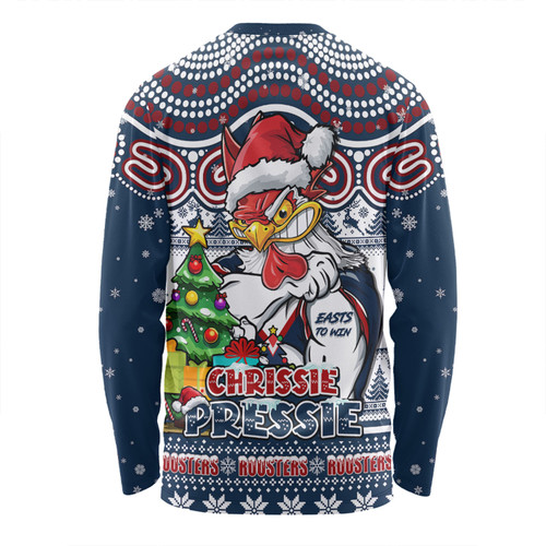 Sydney Roosters Long Sleeve T-shirt Aussie Ugly Christmas For Die Hard Fan Supporters Sydney Roosters Long Sleeve T-shirt Aussie Ugly Christmas For Die Hard Fan Supporters