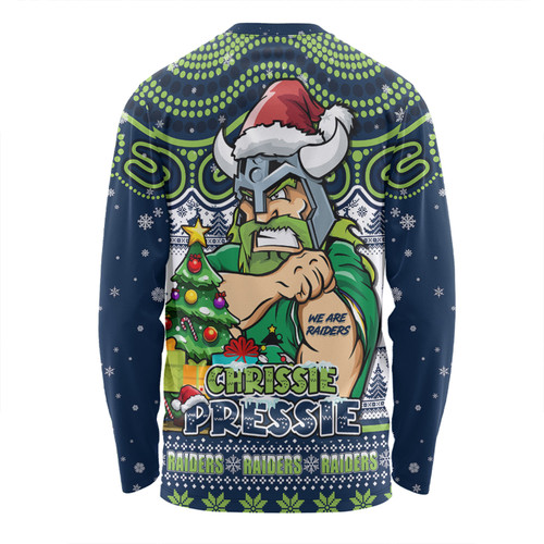 Canberra Raiders Long Sleeve T-shirt Aussie Ugly Christmas For Die Hard Fan Supporters Canberra Raiders Long Sleeve T-shirt Aussie Ugly Christmas For Die Hard Fan Supporters