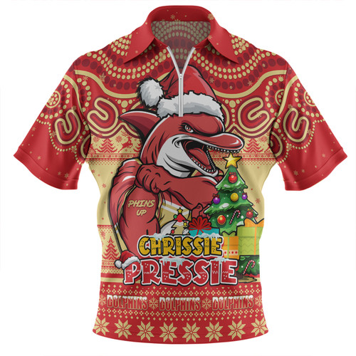 Redcliffe Dolphins Zip Polo Shirt Aussie Ugly Christmas For Die Hard Fan Supporters