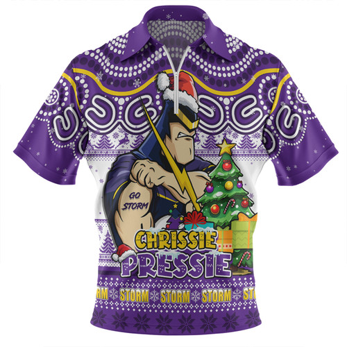 Melbourne Storm Zip Polo Shirt Aussie Ugly Christmas For Die Hard Fan Supporters